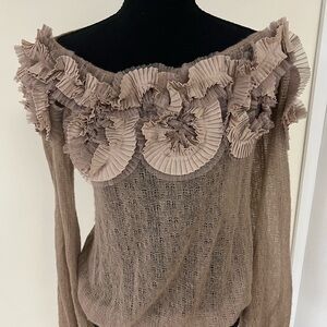 Rut Ruffled Knit Off-Shoulder Top